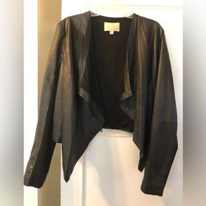 Hinge Black Leather Jacket for Women